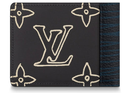 louis vuitton multiple wallet monogram eclipse (5 card slot) patchwork black/blue 