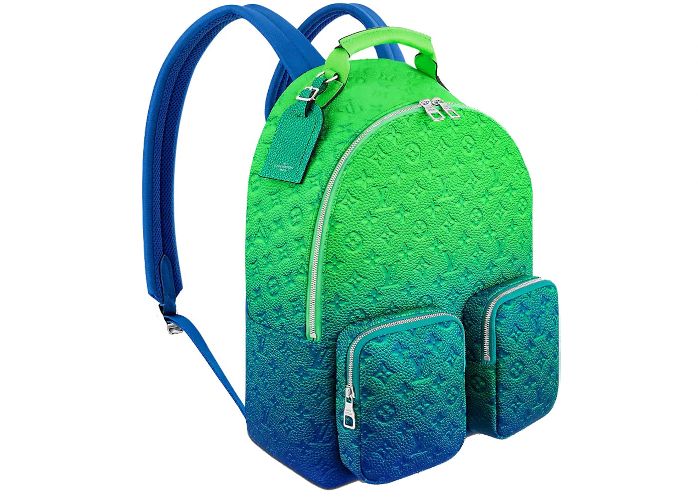 louis vuitton multipockets backpack taurillon illusion blue/green 
