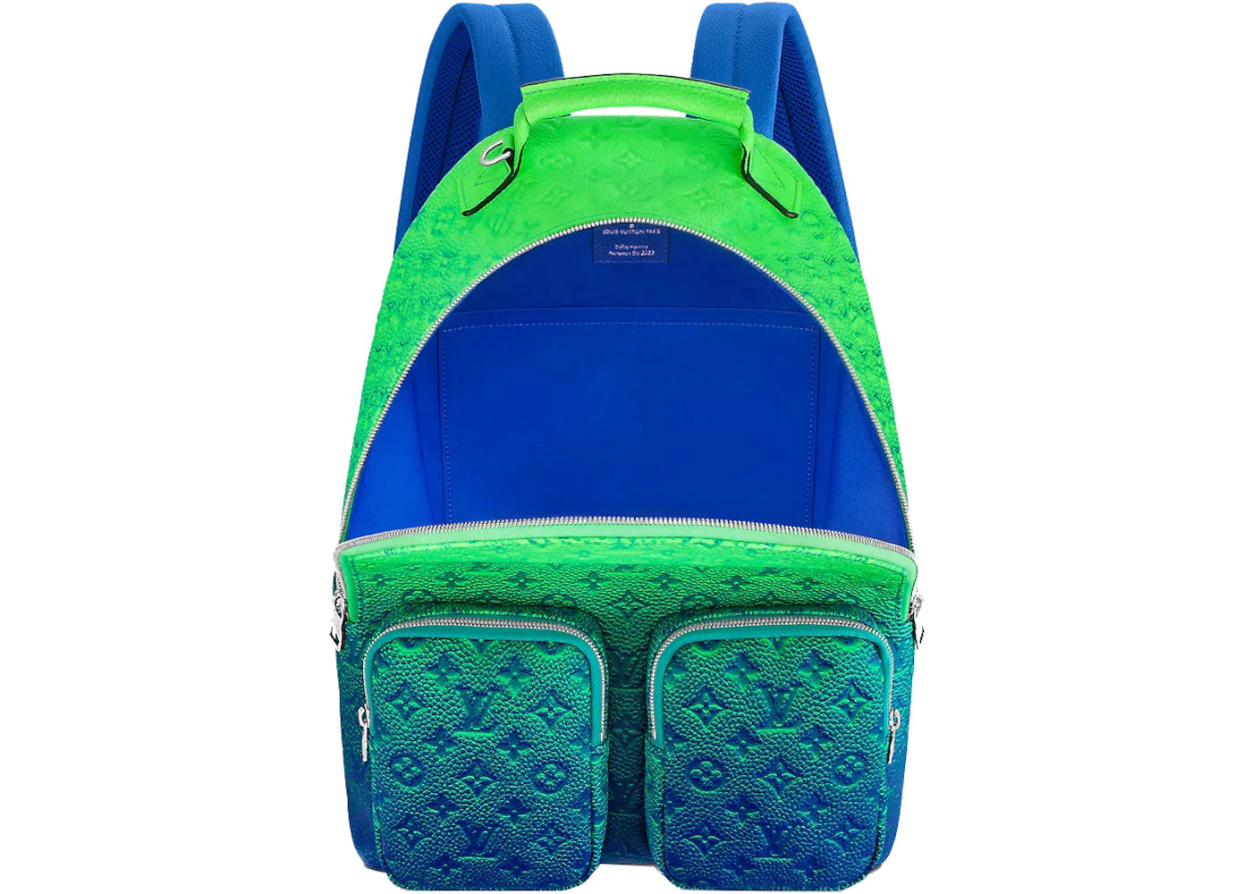 louis vuitton multipockets backpack taurillon illusion blue/green 