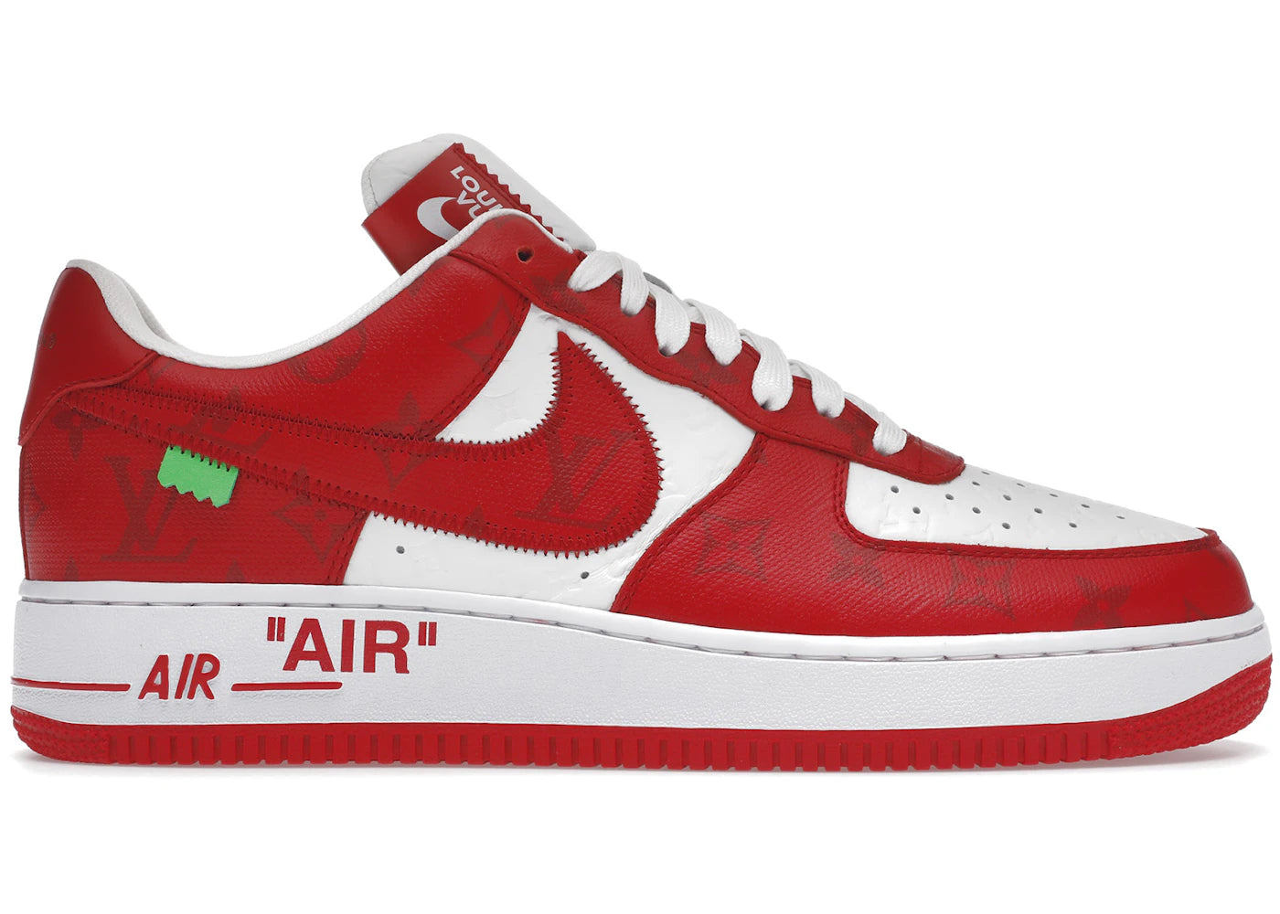 louis vuitton nike air force 1 low by virgil abloh white red