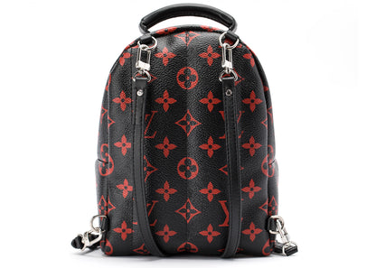 louis vuitton backpack palm springs monogram infrarouge mini black red 