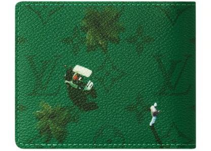 louis vuitton golf slender wallet green 