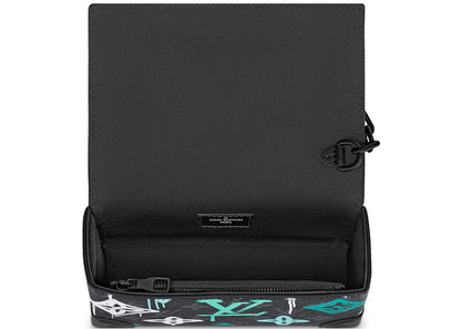 louis vuitton steamer wearable wallet lv graffiti multicolor 