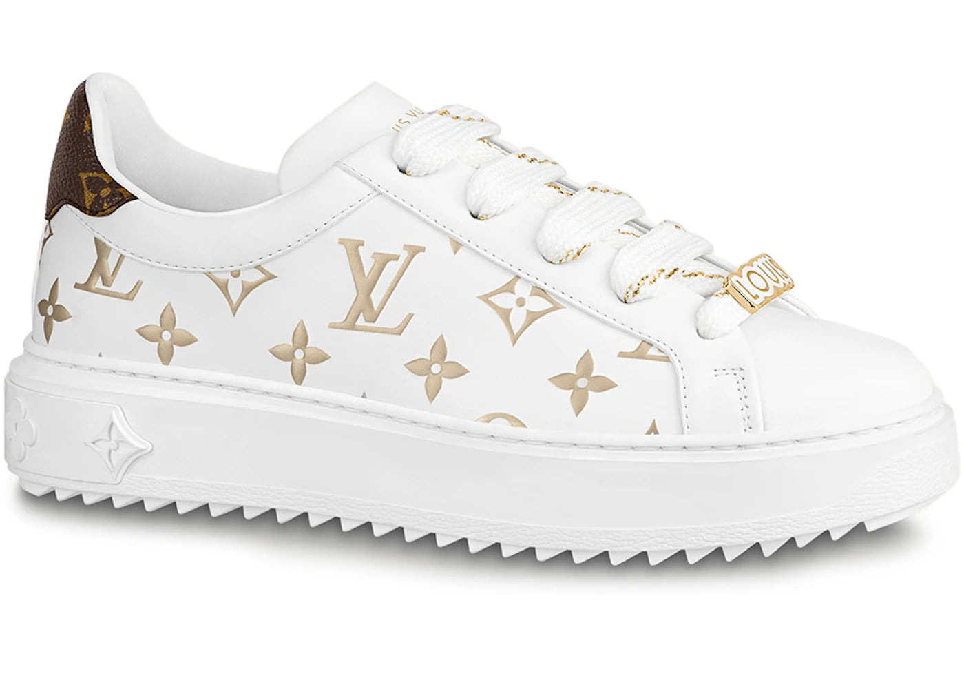 Louis Vuitton Time Out Debossed Monogram Leather White Gold (Women'S)