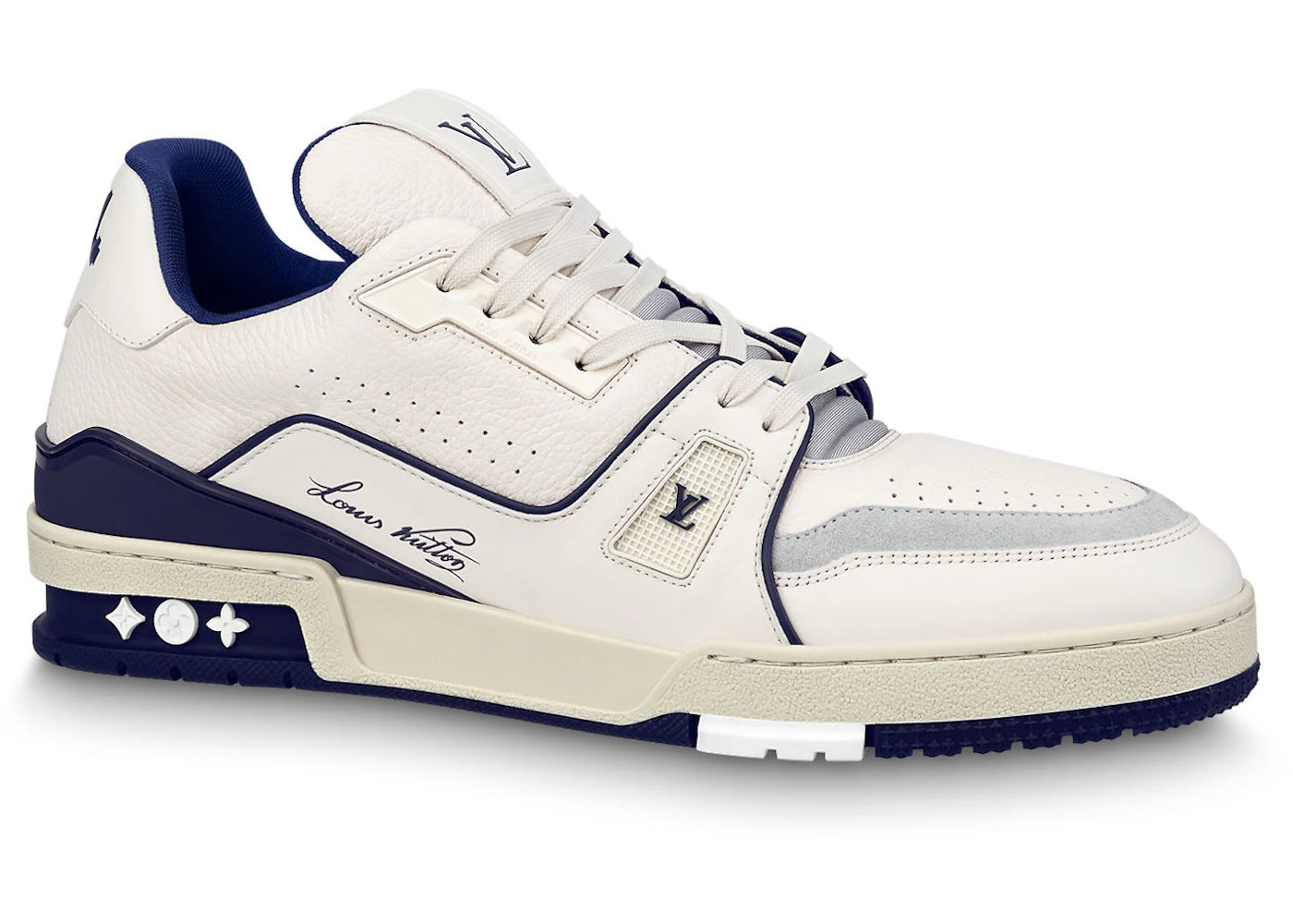 louis vuitton trainer #54 signature white marine