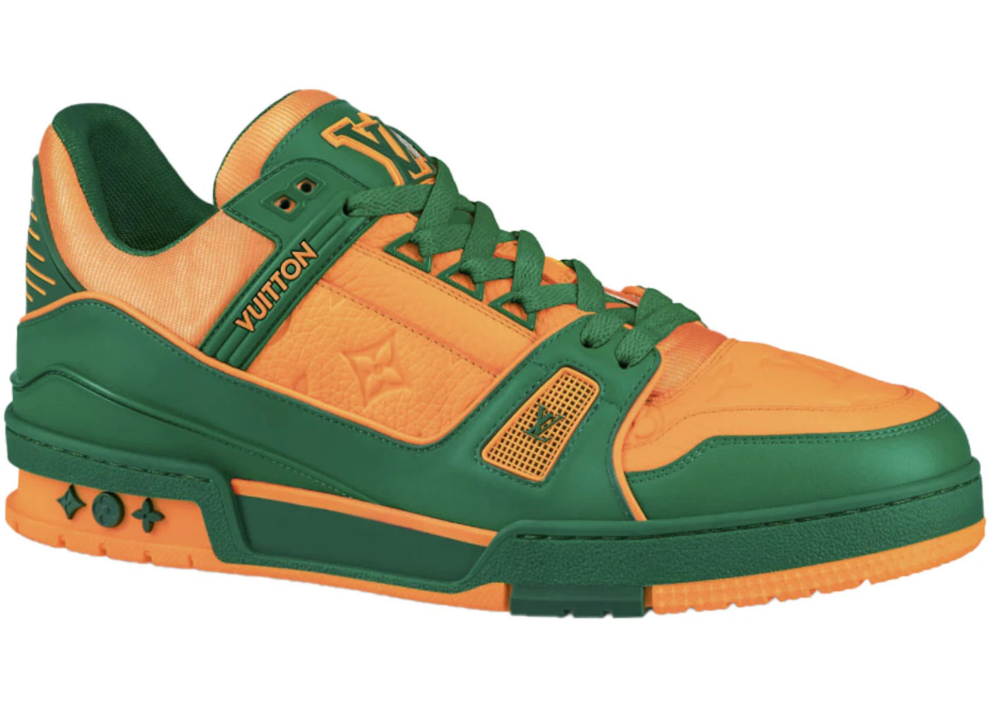 louis vuitton trainer green orange
