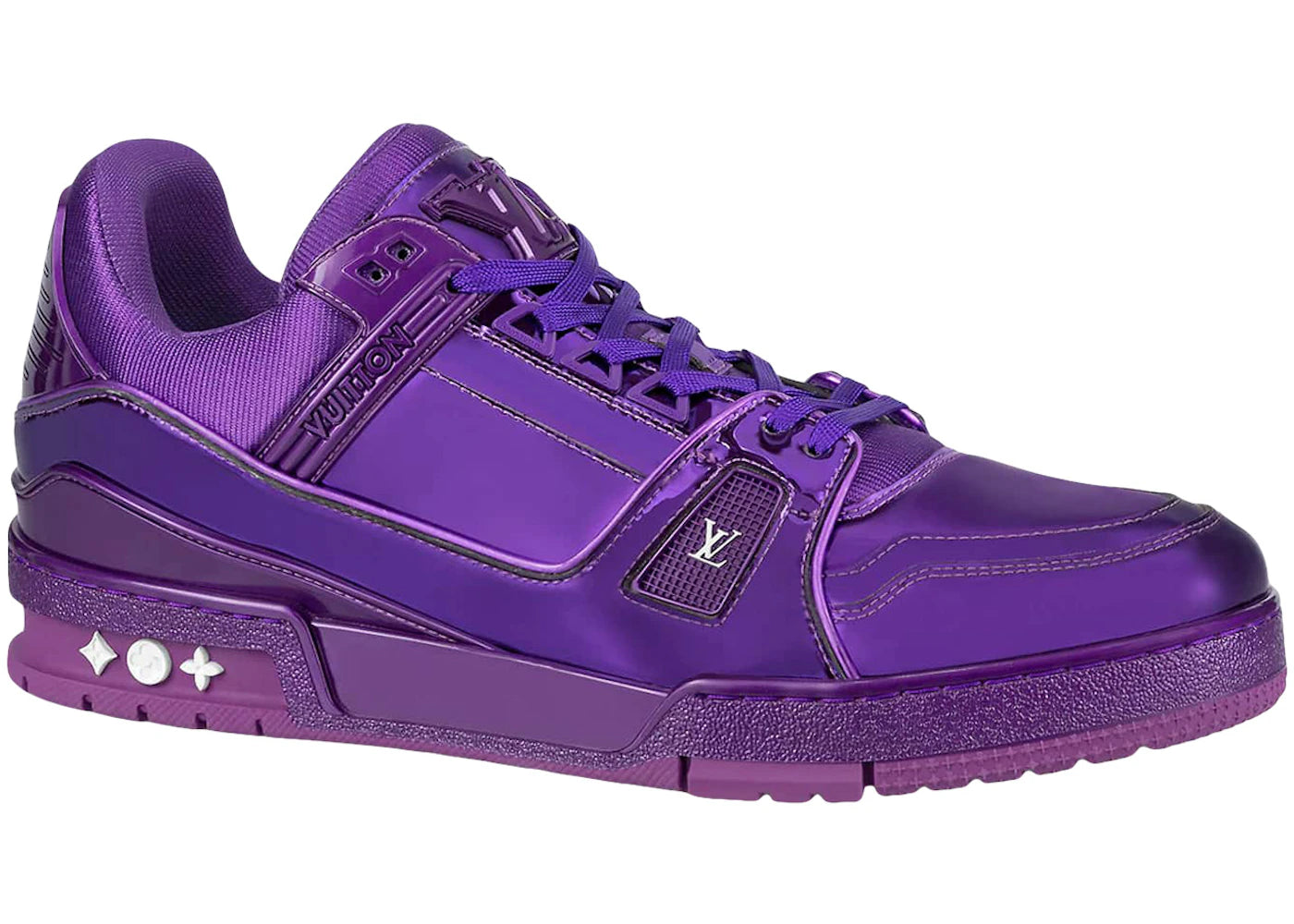 louis vuitton trainer metallic purple