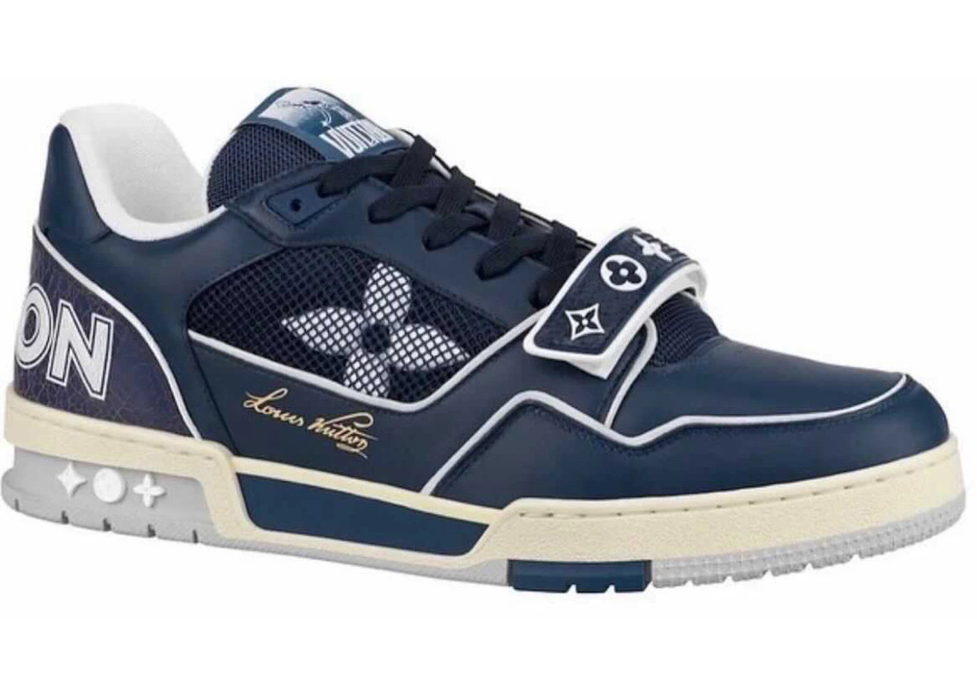 louis vuitton trainer navy mesh