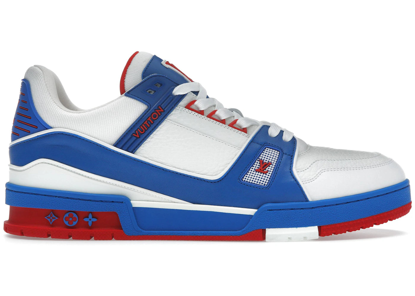 louis vuitton trainer red white blue