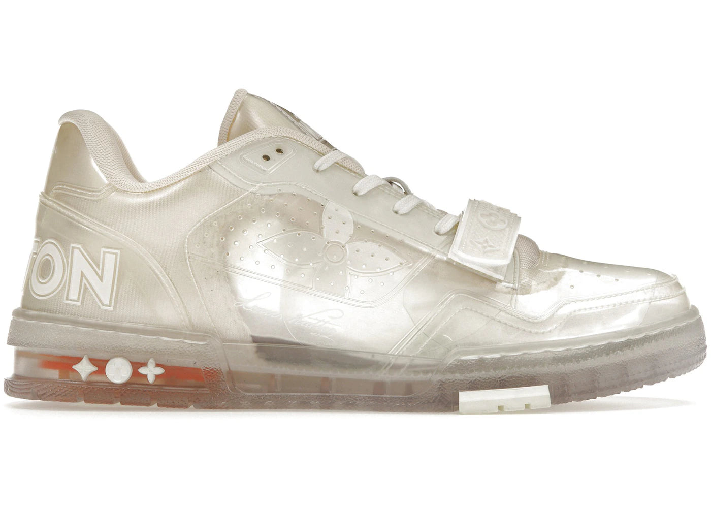 louis vuitton trainer white transparent