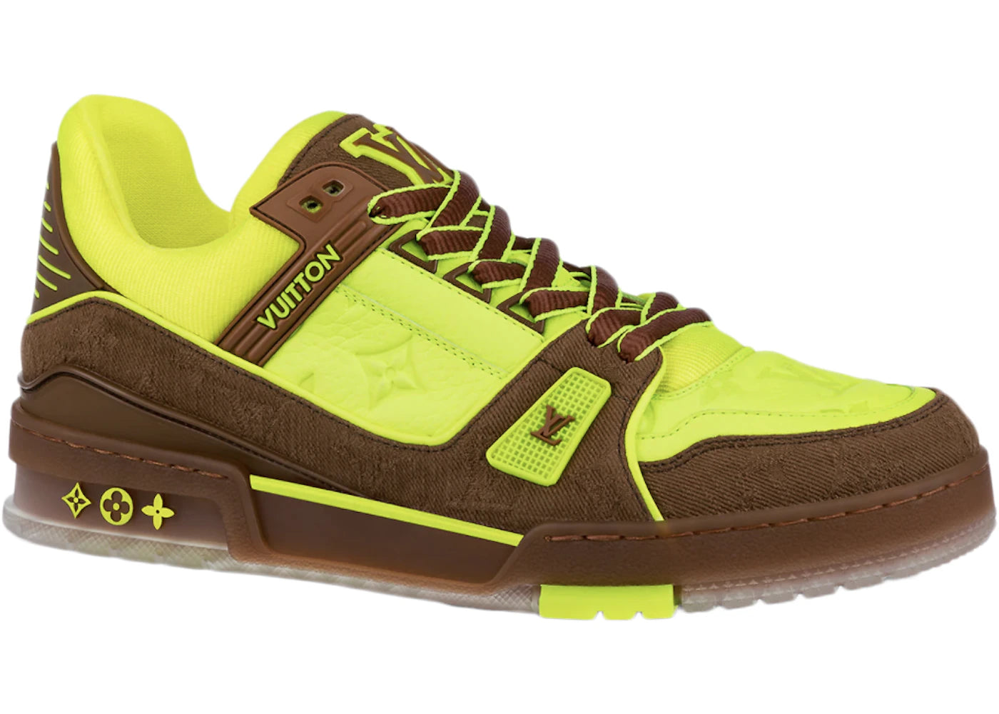 louis vuitton trainer yellow brown