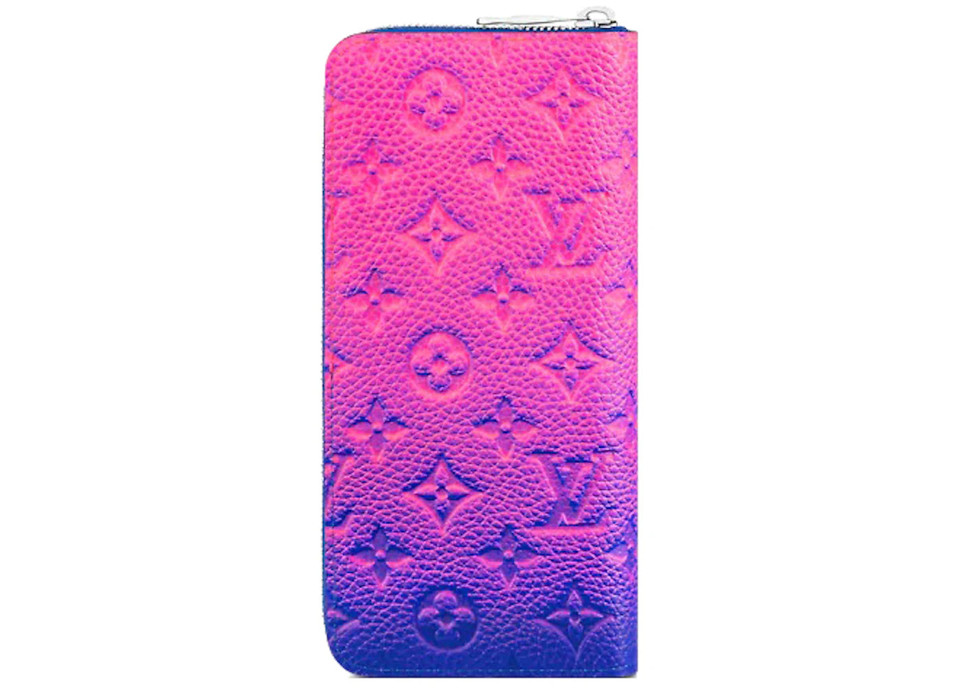 louis vuitton zipper wallet vertical taurillon illusion blue/pink 