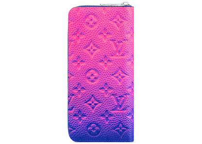 louis vuitton zipper wallet vertical taurillon illusion blue/pink 