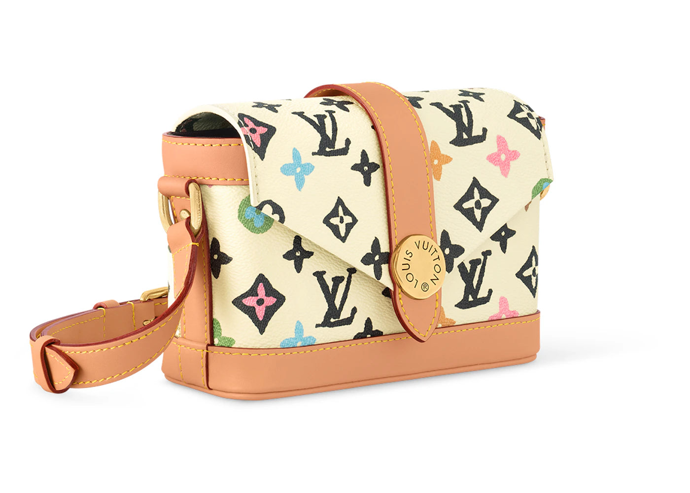 louis vuitton by tyler, the creator envelope wearable wallet vanilla craggy monogram 