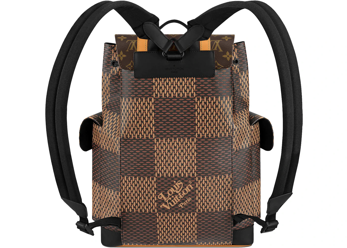 louis vuitton x nigo christopher backpack damier ebene giant pm brown 