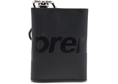 louis vuitton x supreme chain wallet epi black 