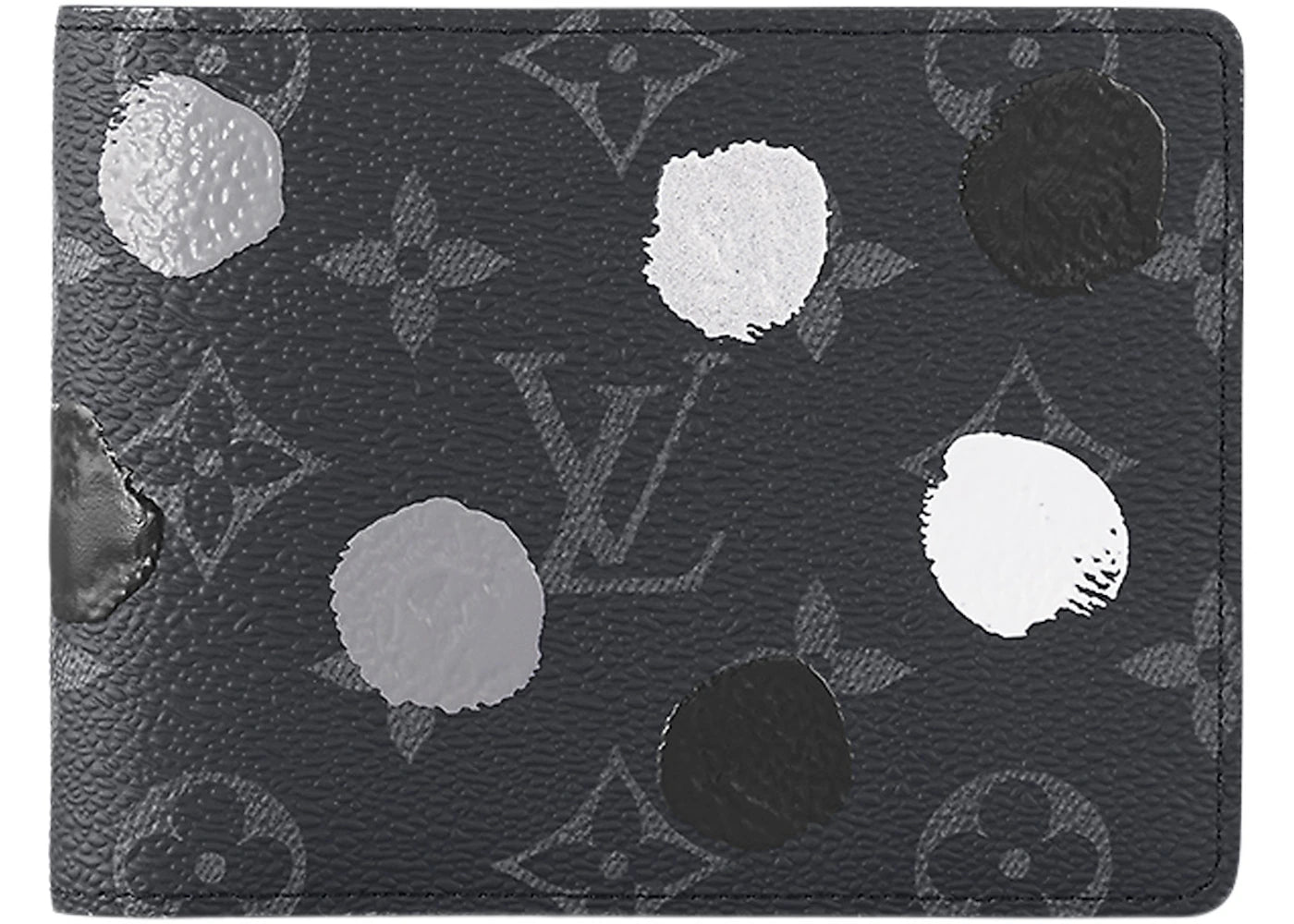 louis vuitton x yayoi kusama multiple wallet monogram eclipse black/silver 