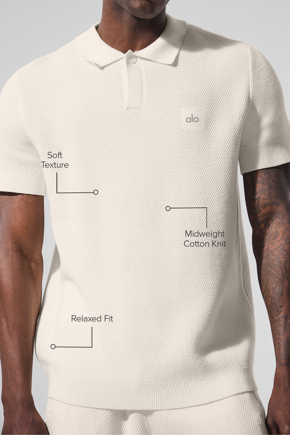 Alo Yoga Sports Club Sweater Knit Polo