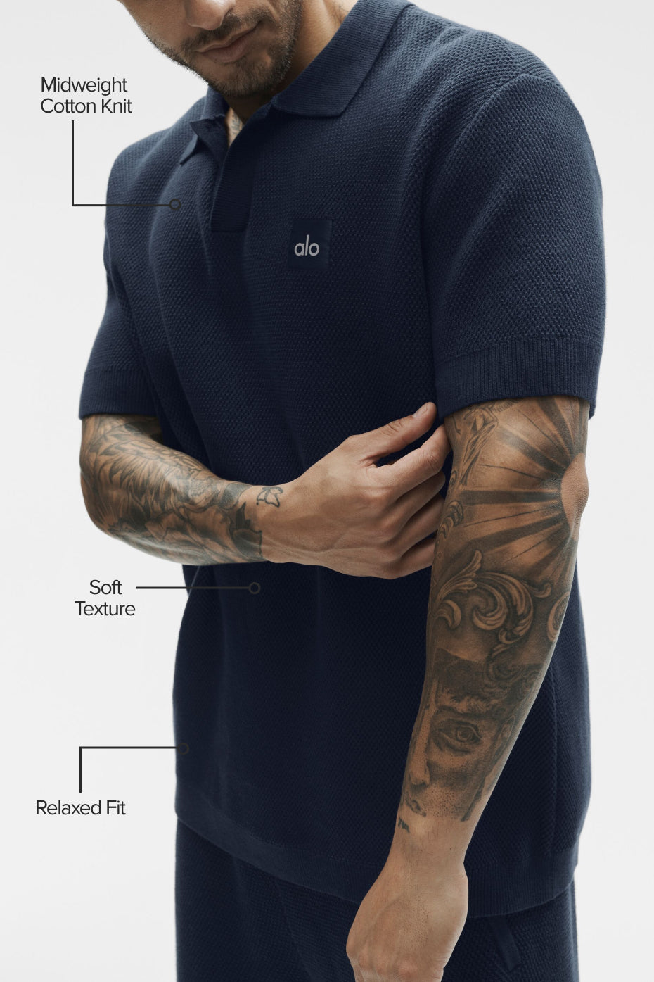 Alo Yoga Sports Club Sweater Knit Polo