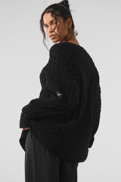 Alo Yoga Women'S Cable Knit Crew Neck Sweater