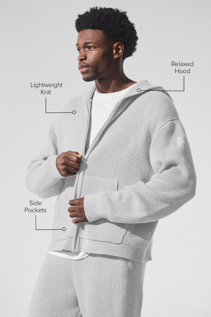 Alo Yoga Domain Rib Knit Full Zip Sweater