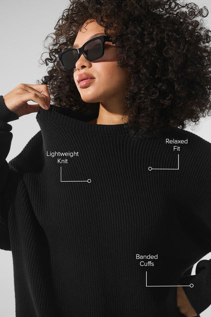 Alo Yoga Women'S Domain Rib Knit Crew Sweater