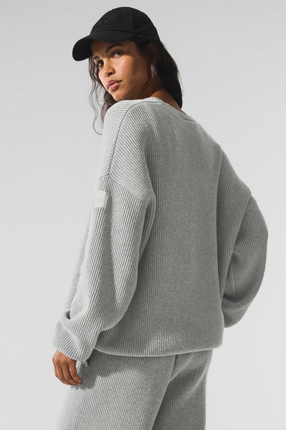 Alo Yoga Women'S Domain Rib Knit Crew Sweater