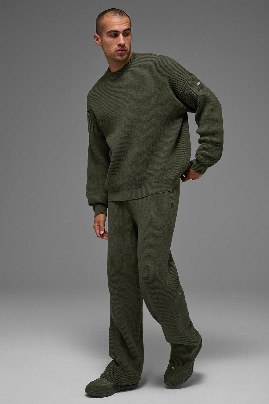 Alo Yoga Domain Rib Knit Crew Sweater