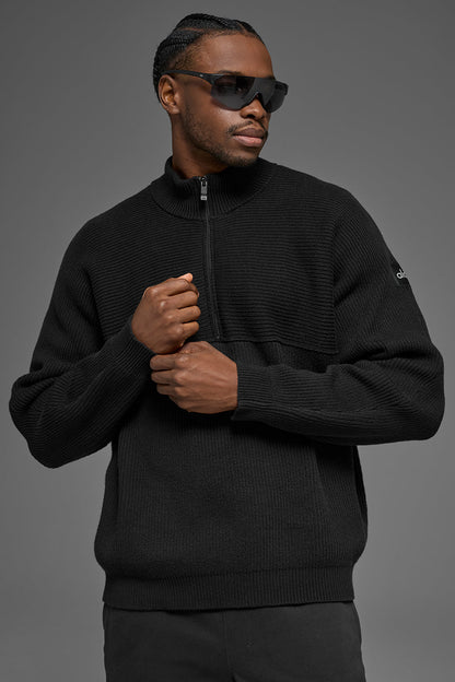 Alo Yoga Domain Shift Rib Knit 1/4 Zip Sweater