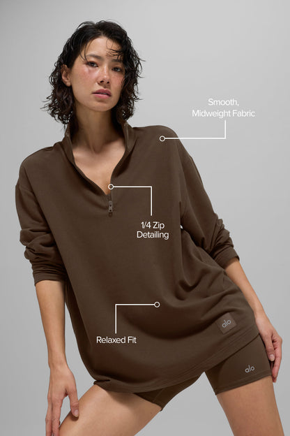 Alo Yoga Women'S Double Take Long Sleeve 1/4 Zip