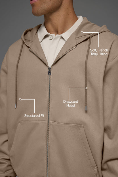 Alo Yoga Cotton Canvas Full Zip Hoodie