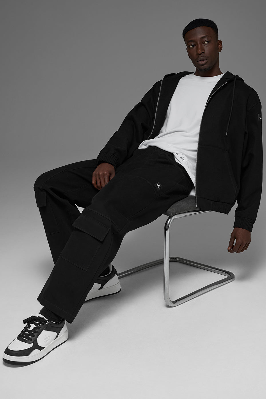 Alo Yoga Cotton Canvas Full Zip Hoodie