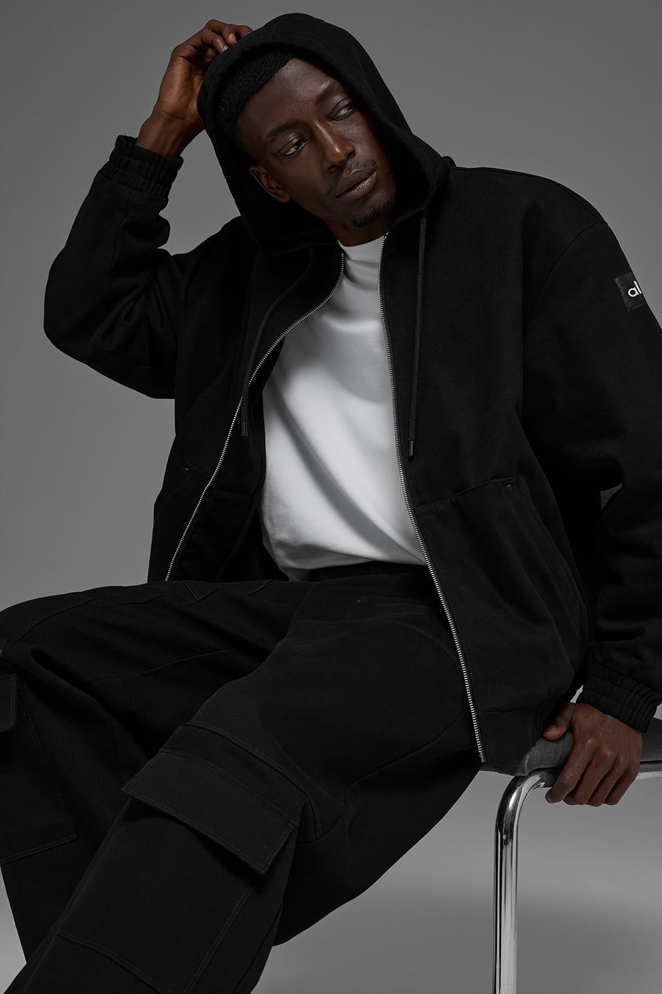 Alo Yoga Cotton Canvas Full Zip Hoodie