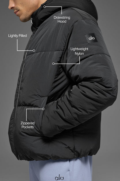 Alo Yoga Crinkle Nylon Hooded Stage Puffer