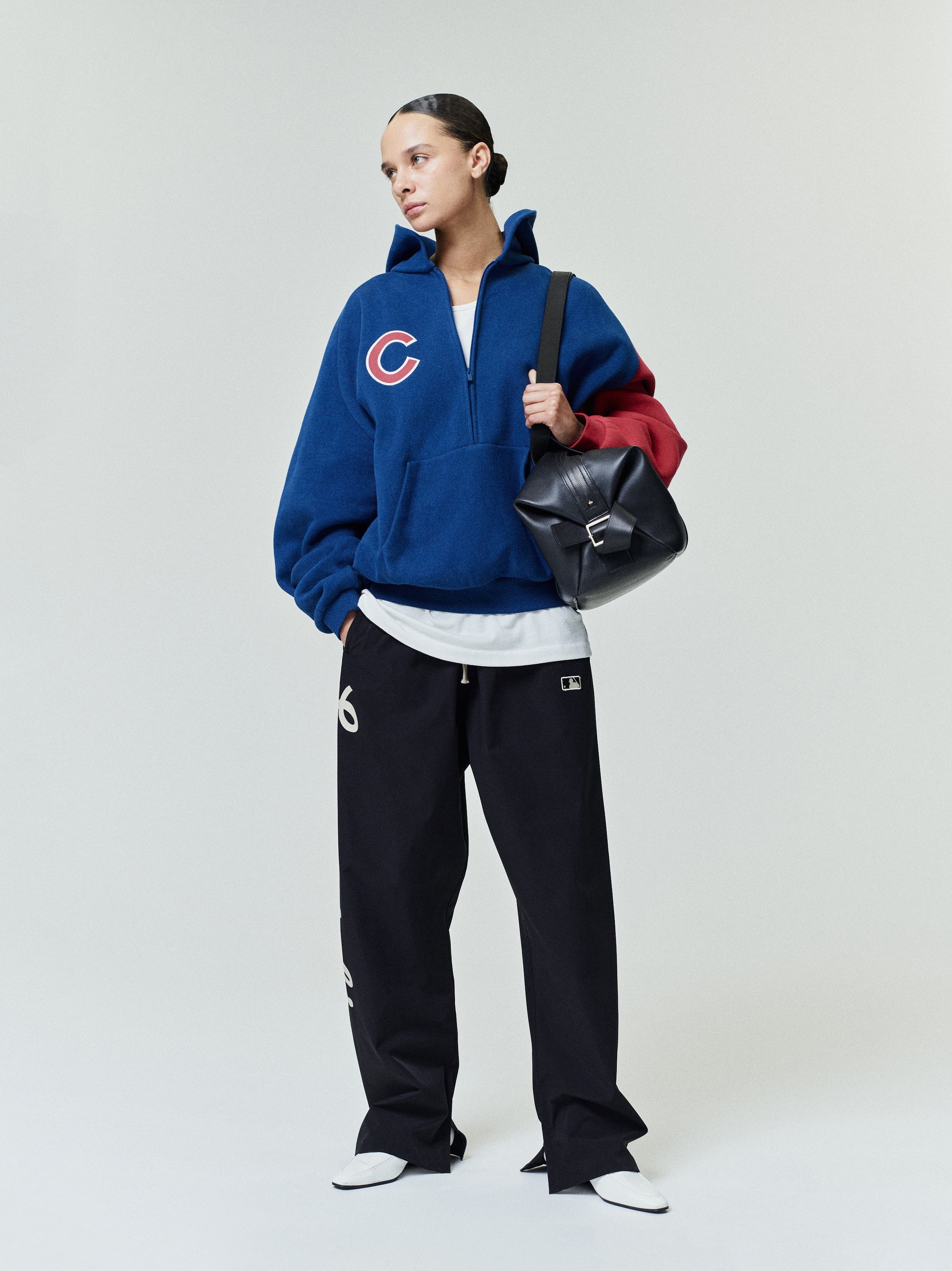 Essentials Cubs Raglan Half Zip Sport Hoodie Estate Blue/ Stone Red