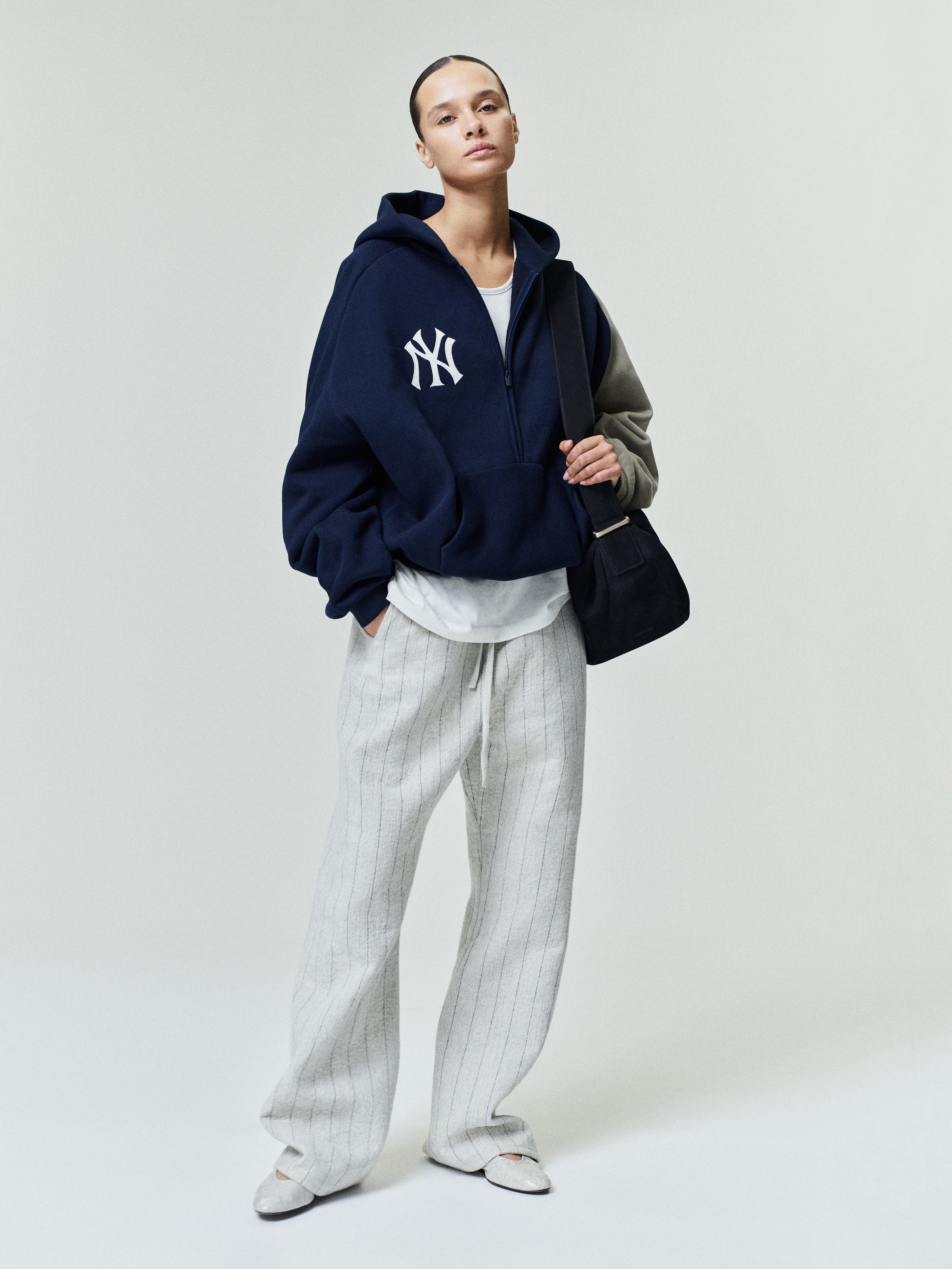 Essentials Yankees Raglan Half Zip Sport Hoodie Dark Sapphire/ Overland