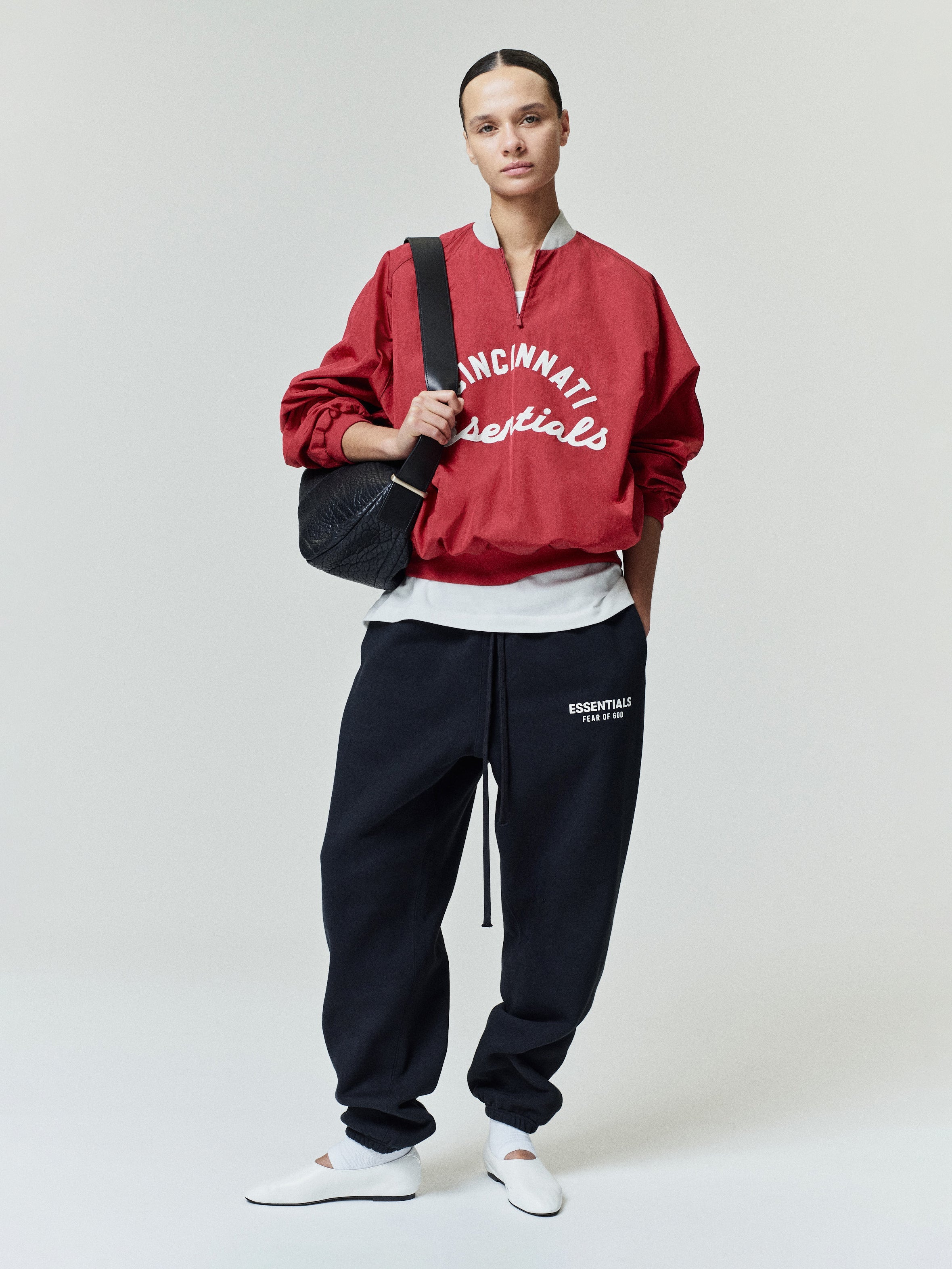 Essentials Reds Half Zip Pullover Stone Red/ Seal Rib