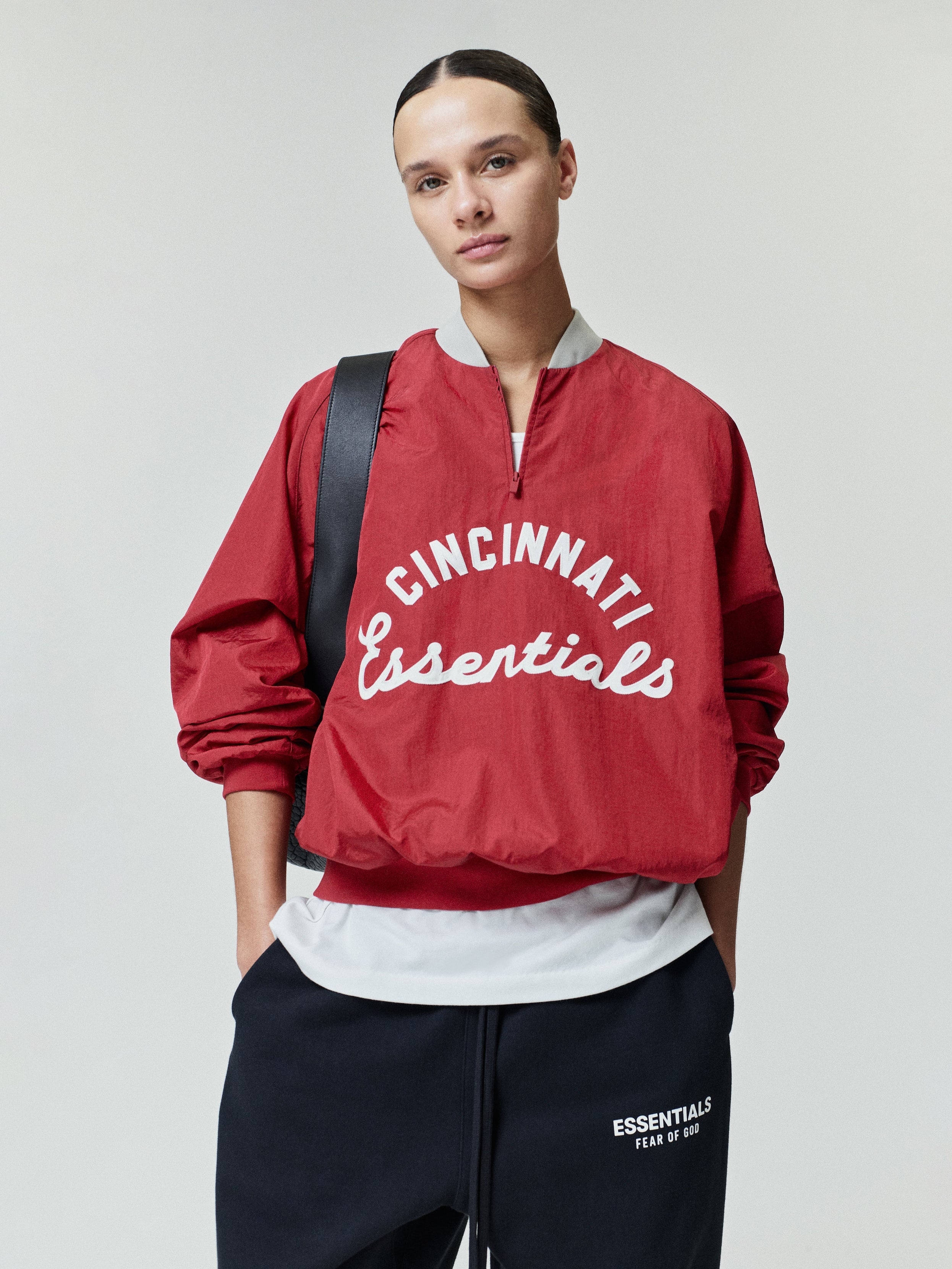 Essentials Reds Half Zip Pullover Stone Red/ Seal Rib