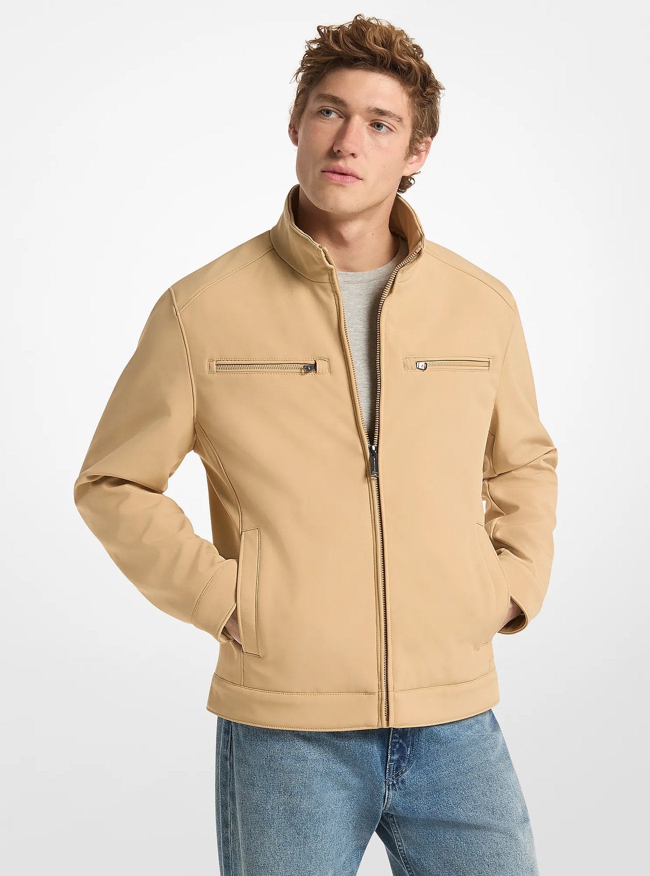 Michael Kors Zip-Up Jacket CAMEL