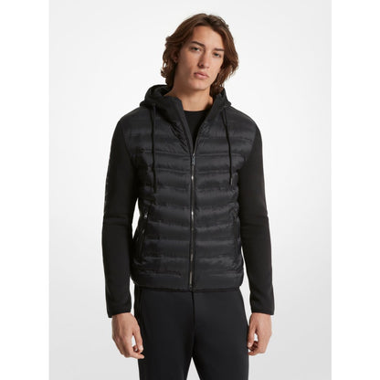Michael Kors Galway Quilted Mixed-Media Jacket BLACK