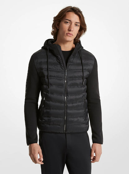 Michael Kors Galway Quilted Mixed-Media Jacket BLACK