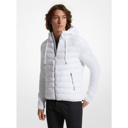 Michael Kors Galway Quilted Mixed-Media Jacket WHITE