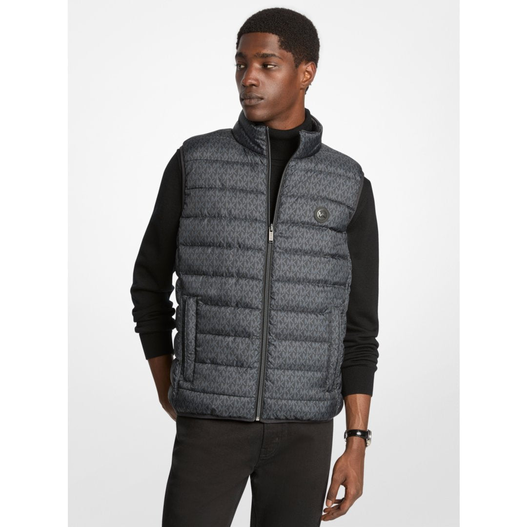 Michael Kors Abbou Signature Logo Reversible Vest BLACK