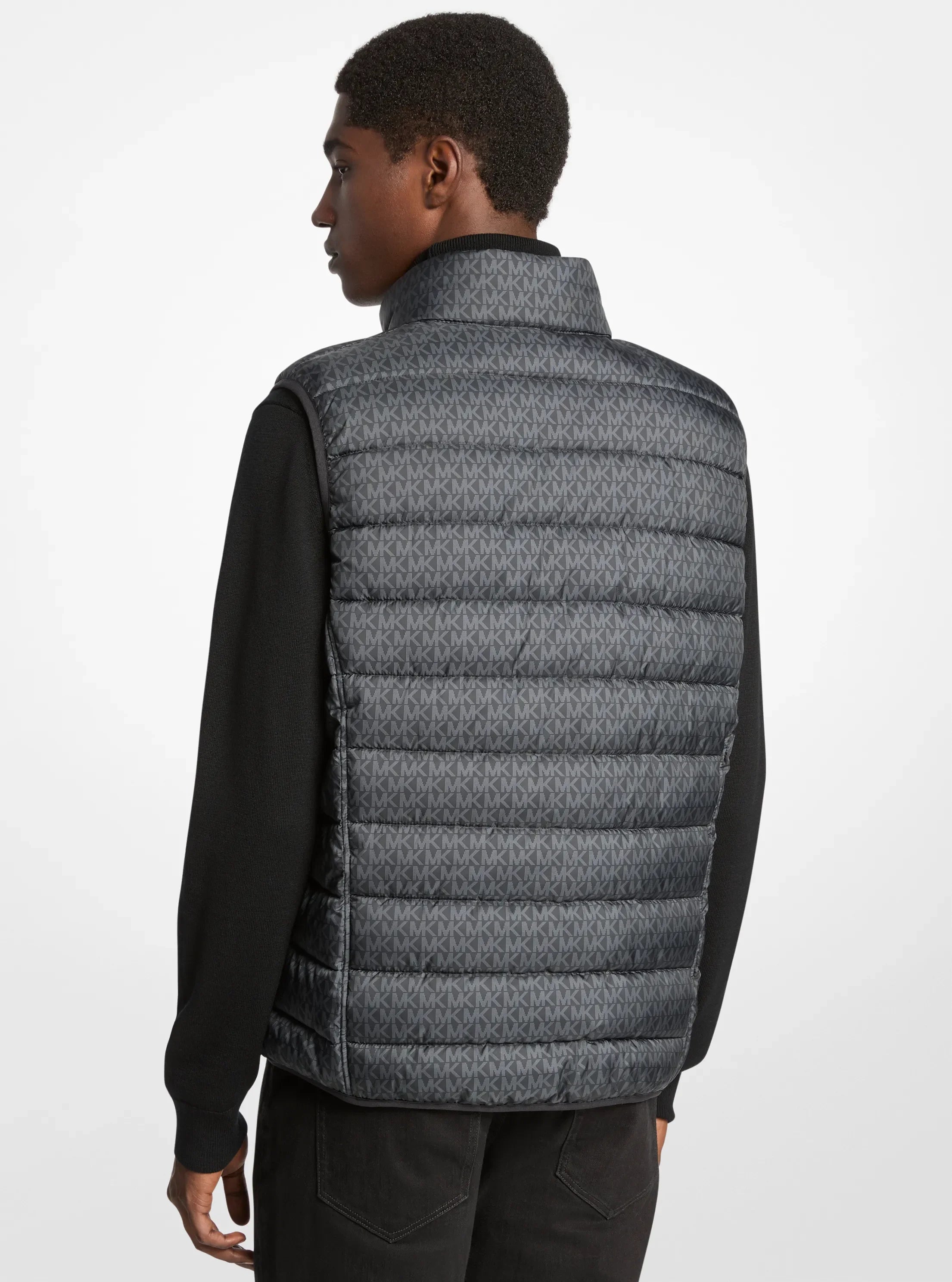 Michael Kors Abbou Signature Logo Reversible Vest BLACK