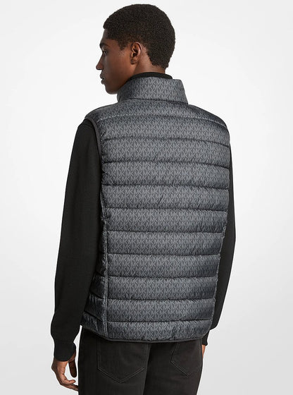 Michael Kors Abbou Signature Logo Reversible Vest BLACK