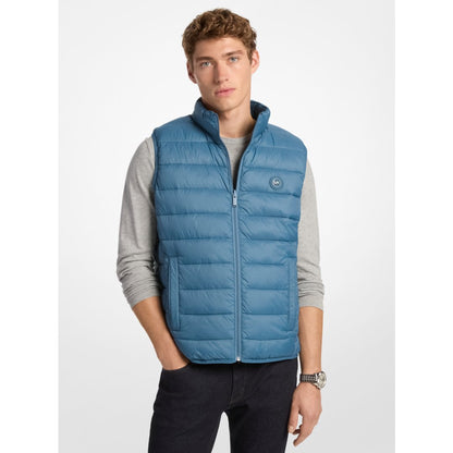 Michael Kors Abbou Signature Logo Reversible Vest CORNFLOWER