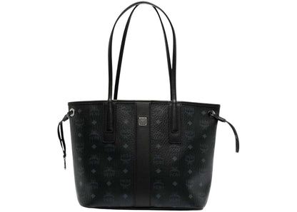 Mcm Liz Reversible Visetos Small Tote Bag Black