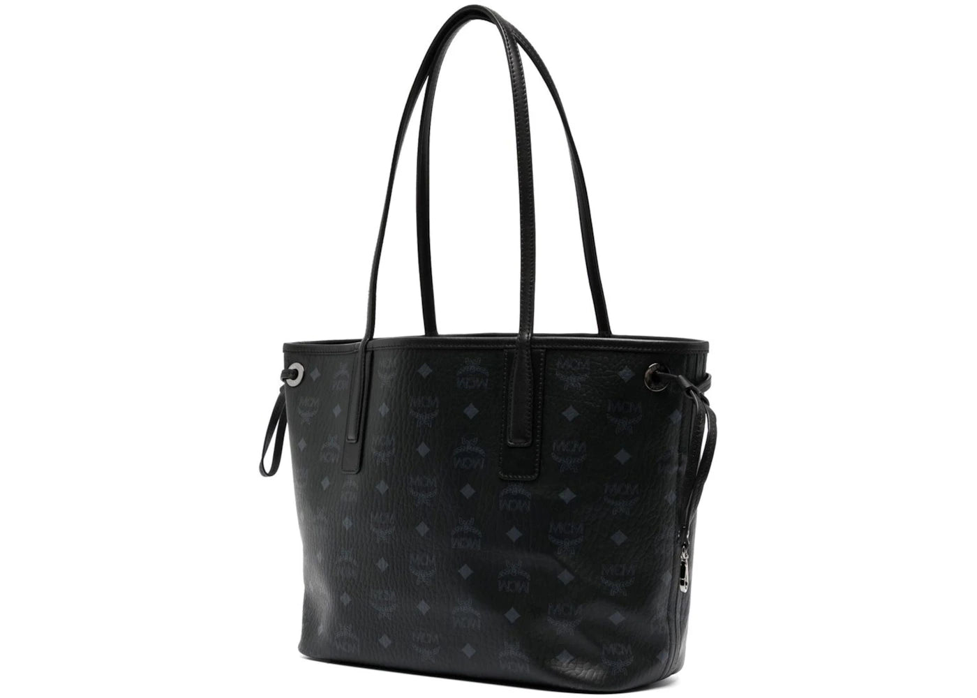 Mcm Liz Reversible Visetos Small Tote Bag Black
