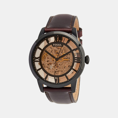 Fossil Towns Men Automatic Brown Dial Analog Leather Watch Me3098