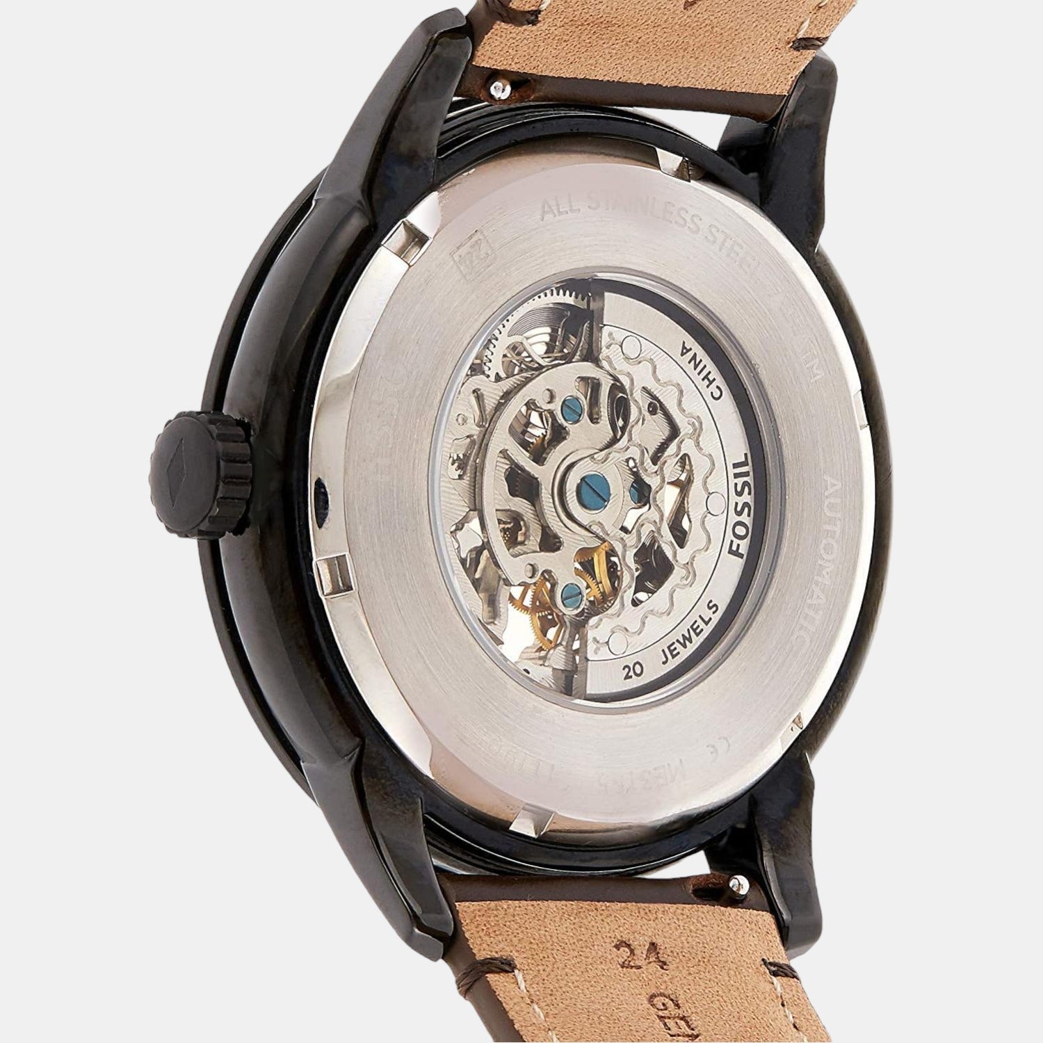 Fossil Towns Men Automatic Brown Dial Analog Leather Watch Me3155